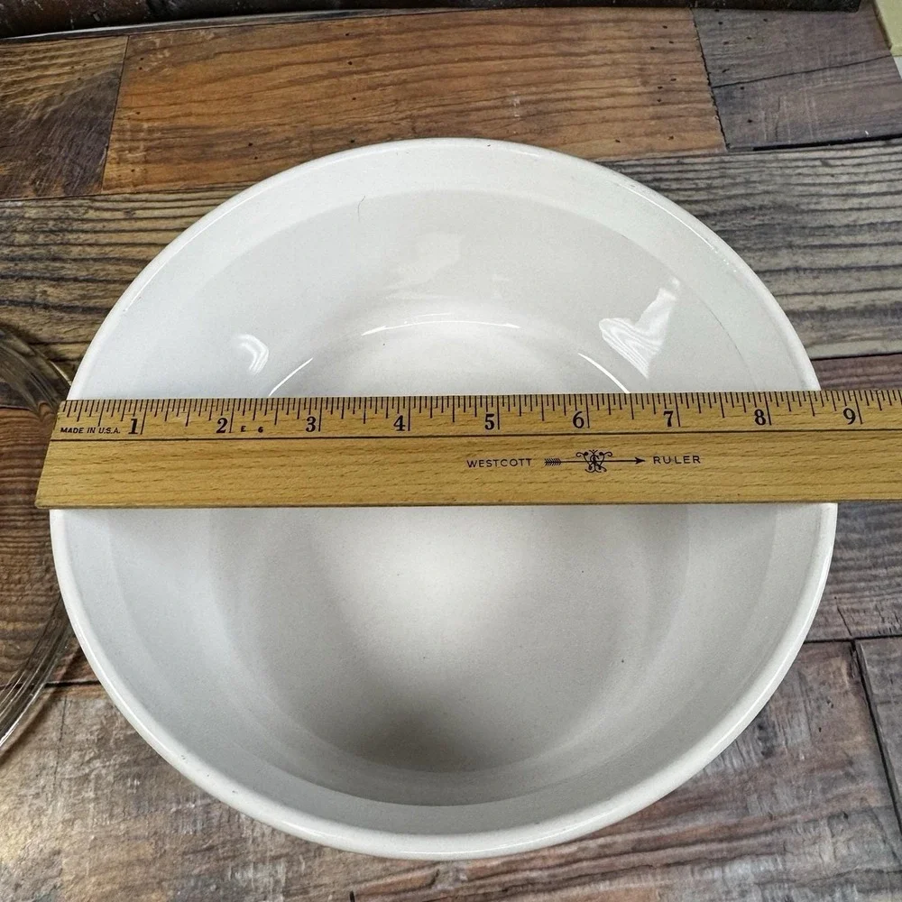 Corning Ware French White F-1-B 2.5L Round Casserole‎ Dish w/Glass Pyrex Lid USA